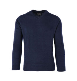 MarVelis MarVelis Merino Wol Trui V-hals, donkerblauw