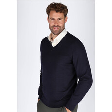 MarVelis MarVelis Merino Wol Trui V-hals, donkerblauw