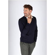 MarVelis MarVelis Merino Wol Trui V-hals, donkerblauw