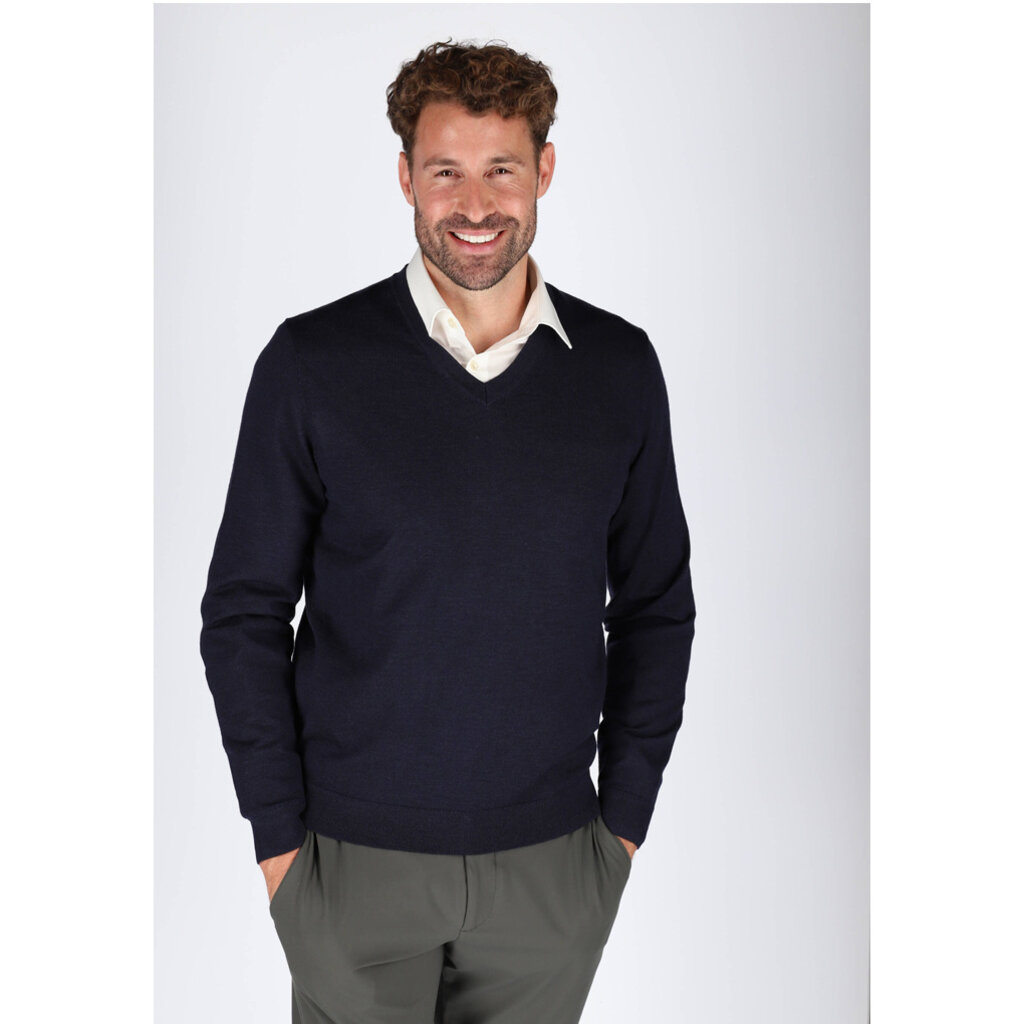 MarVelis MarVelis Merino Wol Pullover, donkerblauw