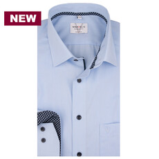 MarVelis MarVelis strijkvrij overhemd  blue met contrast Modern Fit, New Kent kraag