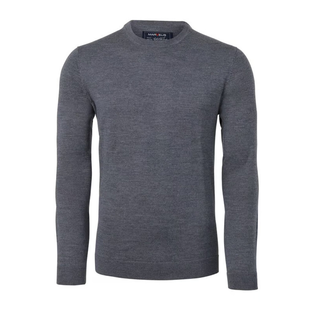 MarVelis MarVelis Merino Wol O-hals, antraciet