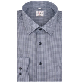 MarVelis MarVelis strijkvrij overhemd grey-blue motief Modern Fit, New Kent kraag