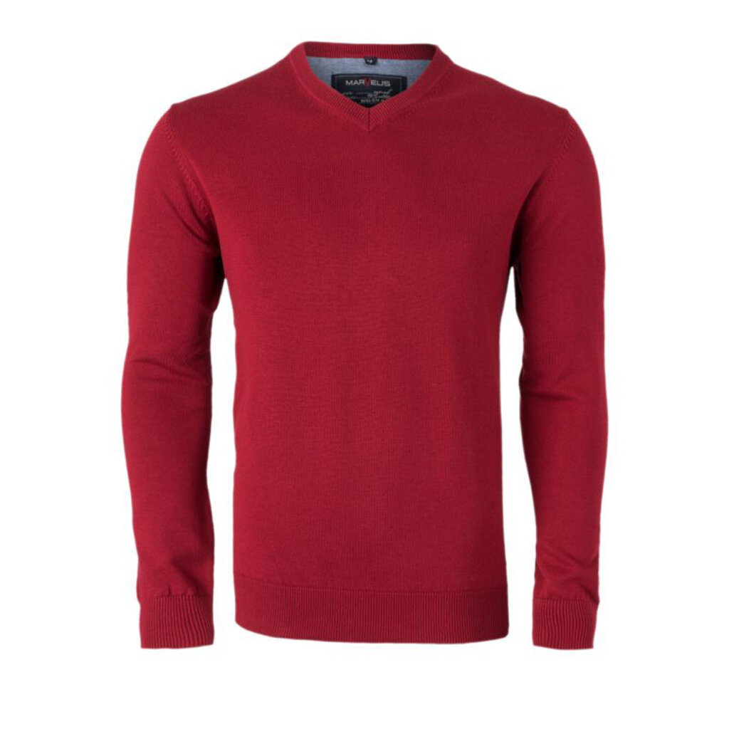 MarVelis MarVelis trui katoen, rood V-hals