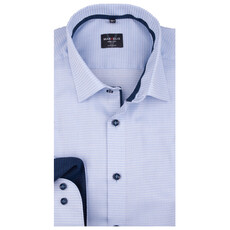 MarVelis MarVelis overhemd lichtblauw met print contrast Body Fit, New York Kent kraag