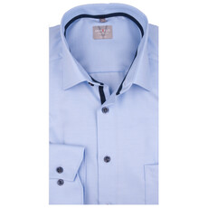 MarVelis MarVelis strijkvrij overhemd  fijn twill lichtblauw Comfort Fit, New Kent kraag