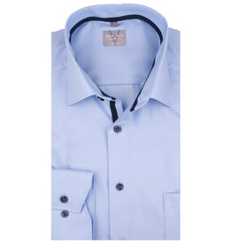MarVelis MarVelis strijkvrij overhemd  fijn twill lichtblauw Comfort Fit, New Kent kraag