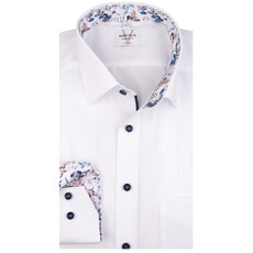 MarVelis MarVelis strijkvrij overhemd  wit met contrast Modern Fit, New Kent kraag