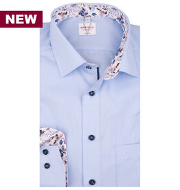MarVelis MarVelis strijkvrij overhemd  blue met contrast Modern Fit, New Kent kraag