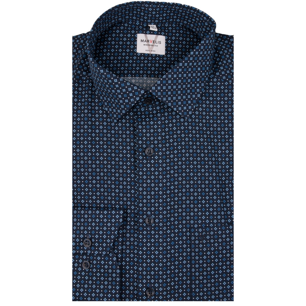 MarVelis MarVelis strijkvrij overhemd  met print Modern Fit, New Kent kraag