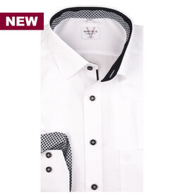 MarVelis MarVelis strijkvrij overhemd  wit met contrast Modern Fit, New Kent kraag