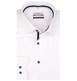 MarVelis MarVelis strijkvrij overhemd  fijn twill wit Comfort Fit, New Kent kraag