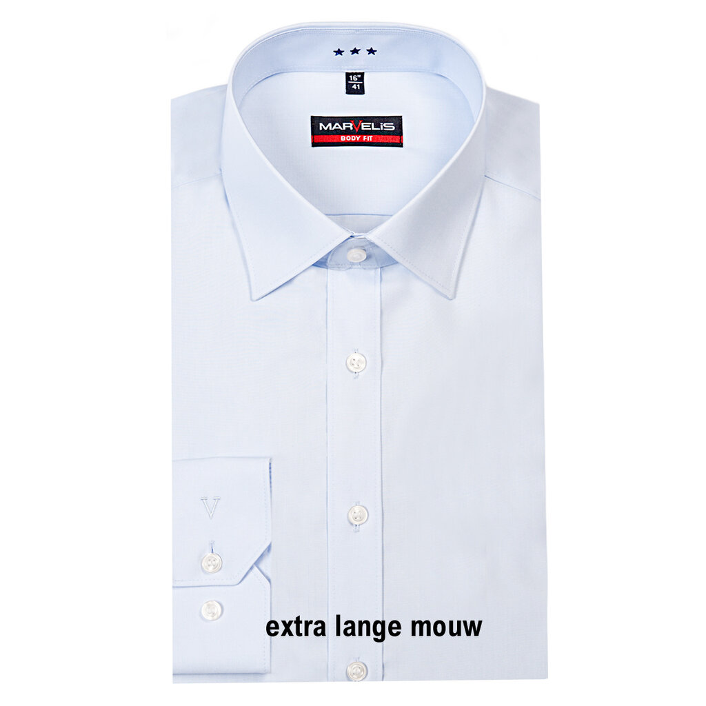 MarVelis MarVelis overhemd extra lange mouw blue Body Fit, N ew York Kent kraagkraag  - Copy