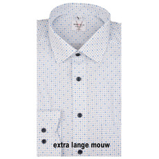 MarVelis MarVelis strijkvrij overhemd  extra lange mouw met print Modern Fit, New Kent kraag