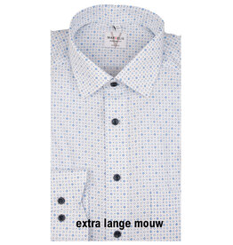 MarVelis MarVelis strijkvrij overhemd extra lange mouw  met print Modern Fit, New Kent kraag