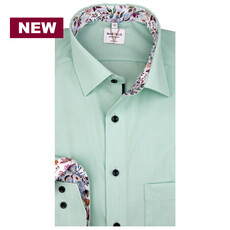 MarVelis MarVelis strijkvrij overhemd  groen met contrast Modern Fit, New Kent kraag
