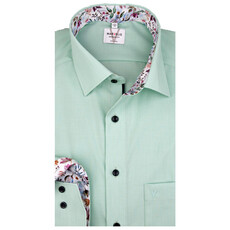 MarVelis MarVelis strijkvrij overhemd  groen met contrast Modern Fit, New Kent kraag