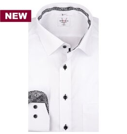 MarVelis MarVelis strijkvrij overhemd  wit met contrast Modern Fit, New Kent kraag