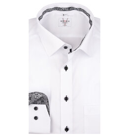 MarVelis MarVelis strijkvrij overhemd  wit met contrast Modern Fit, New Kent kraag