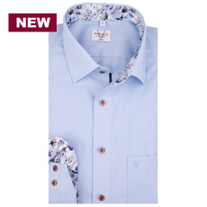 MarVelis MarVelis strijkvrij overhemd  blue met contrast Modern Fit, New Kent kraag