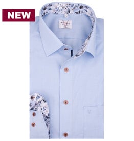 MarVelis MarVelis strijkvrij overhemd  blue met contrast Modern Fit, New Kent kraag
