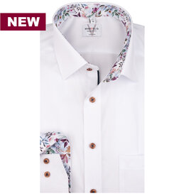 MarVelis MarVelis strijkvrij overhemd  wit met contrast Modern Fit, New Kent kraag