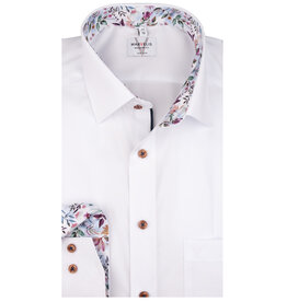 MarVelis MarVelis strijkvrij overhemd  wit met contrast Modern Fit, New Kent kraag