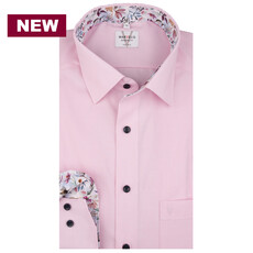 MarVelis MarVelis strijkvrij overhemd  roze met contrast Modern Fit, New Kent kraag