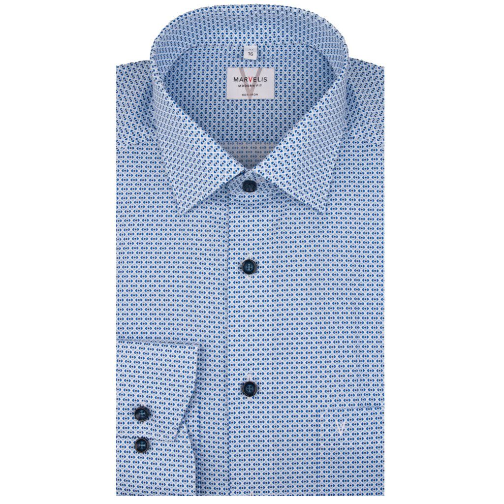 MarVelis MarVelis strijkvrij overhemd  met print Modern Fit, New Kent kraag