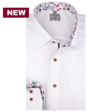 MarVelis MarVelis strijkvrij overhemd  wit met print Comfort Fit, New Kent kraag