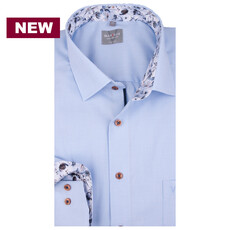 MarVelis MarVelis strijkvrij overhemd  lichtblauw met print Comfort Fit, New Kent kraag