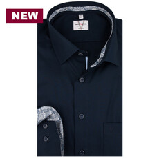 MarVelis MarVelis strijkvrij overhemd  donkerblauw met contrast Modern Fit, New Kent kraag