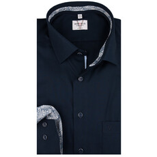 MarVelis MarVelis strijkvrij overhemd  donkerblauw met contrast Modern Fit, New Kent kraag