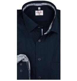 MarVelis MarVelis strijkvrij overhemd  donkerblauw met contrast Modern Fit, New Kent kraag