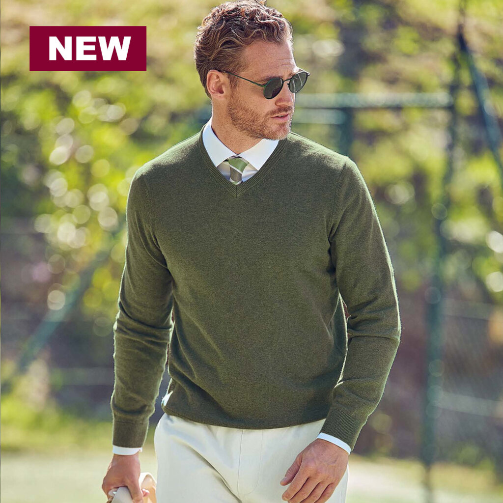 MarVelis MarVelis trui katoen donkergroen V-hals