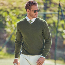 MarVelis MarVelis trui katoen donkergroen V-hals