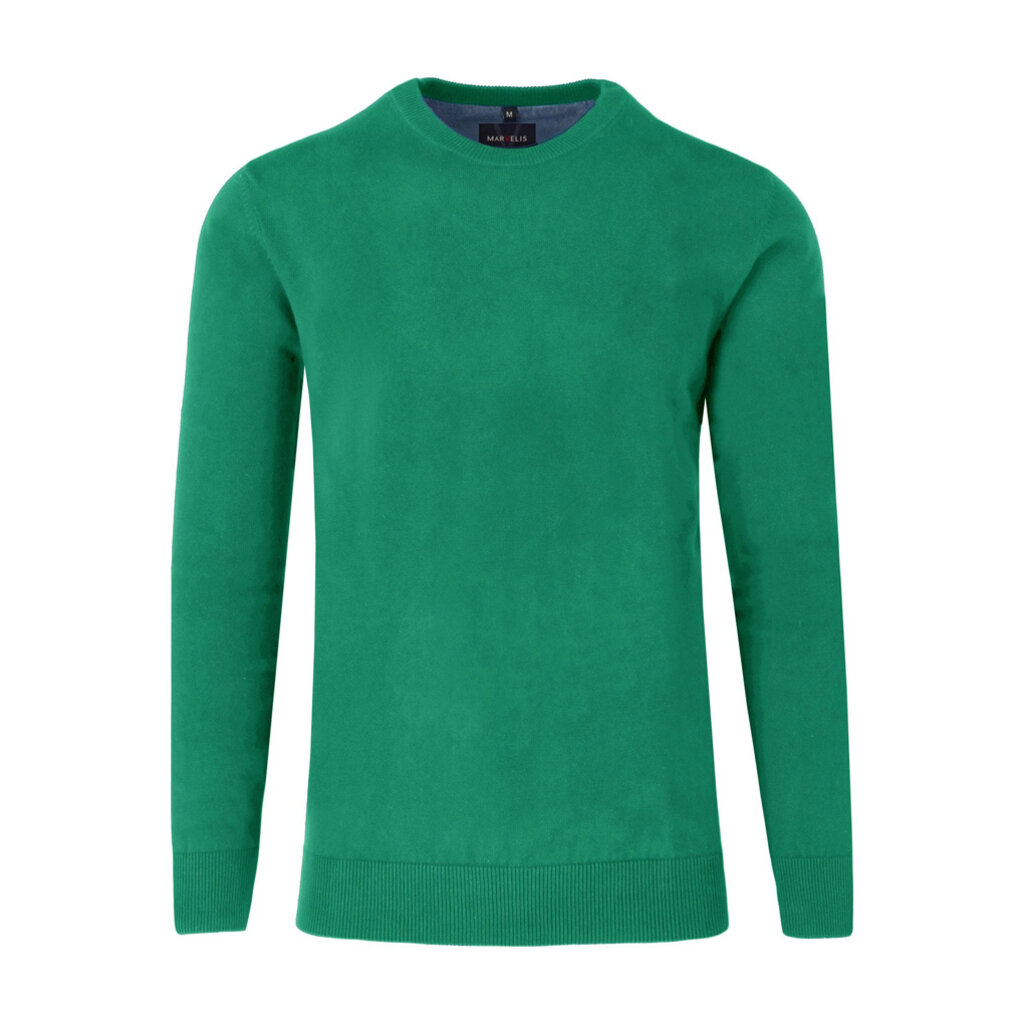 MarVelis MarVelis trui katoen groen O-hals