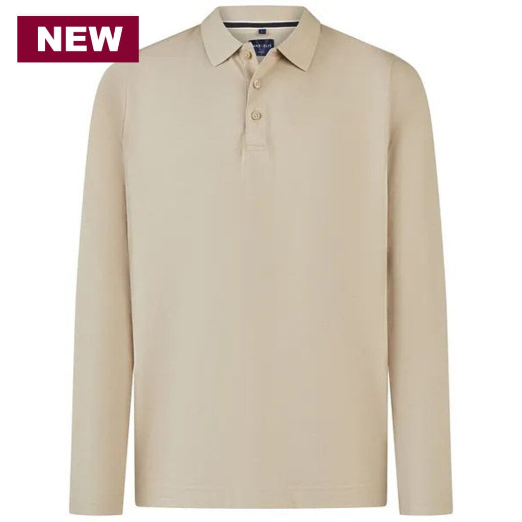 MarVelis MarVelis poloshirt quick-dry beige met lange mouw