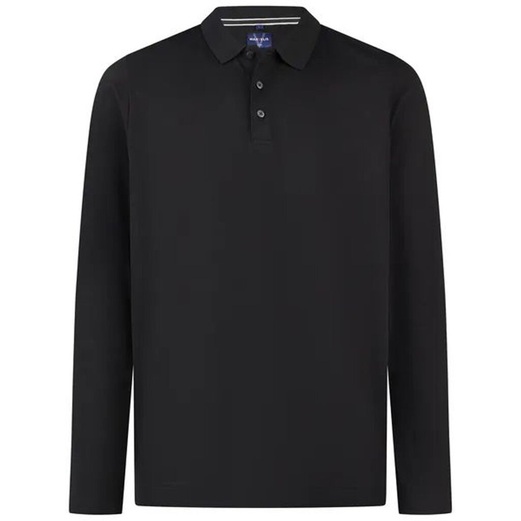 MarVelis MarVelis poloshirt quick-dry zwart met lange mouw