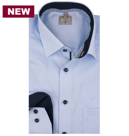 MarVelis MarVelis strijkvrij overhemd  lichtblauw Comfort Fit, New Kent kraag