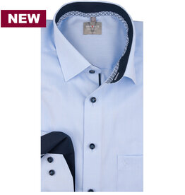 MarVelis MarVelis strijkvrij overhemd  lichtblauw Comfort Fit, New Kent kraag
