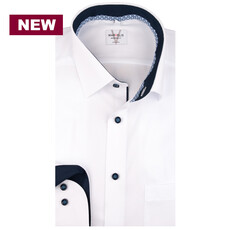 MarVelis MarVelis strijkvrij overhemd  wit met contrast Modern Fit, New Kent kraag
