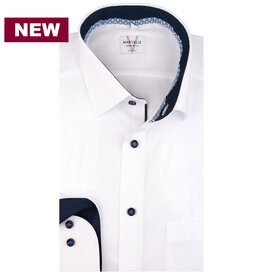 MarVelis MarVelis strijkvrij overhemd  wit met contrast Modern Fit, New Kent kraag