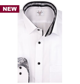 MarVelis MarVelis strijkvrij overhemd  wit met contrast Modern Fit, New Kent kraag