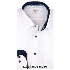 MarVelis MarVelis strijkvrij overhemd  wit met extra lange mouw  Modern Fit, New Kent kraag