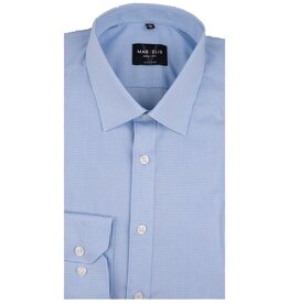 MarVelis MarVelis overhemd blauw-wit geblokt Body Fit, New York Kent kraag