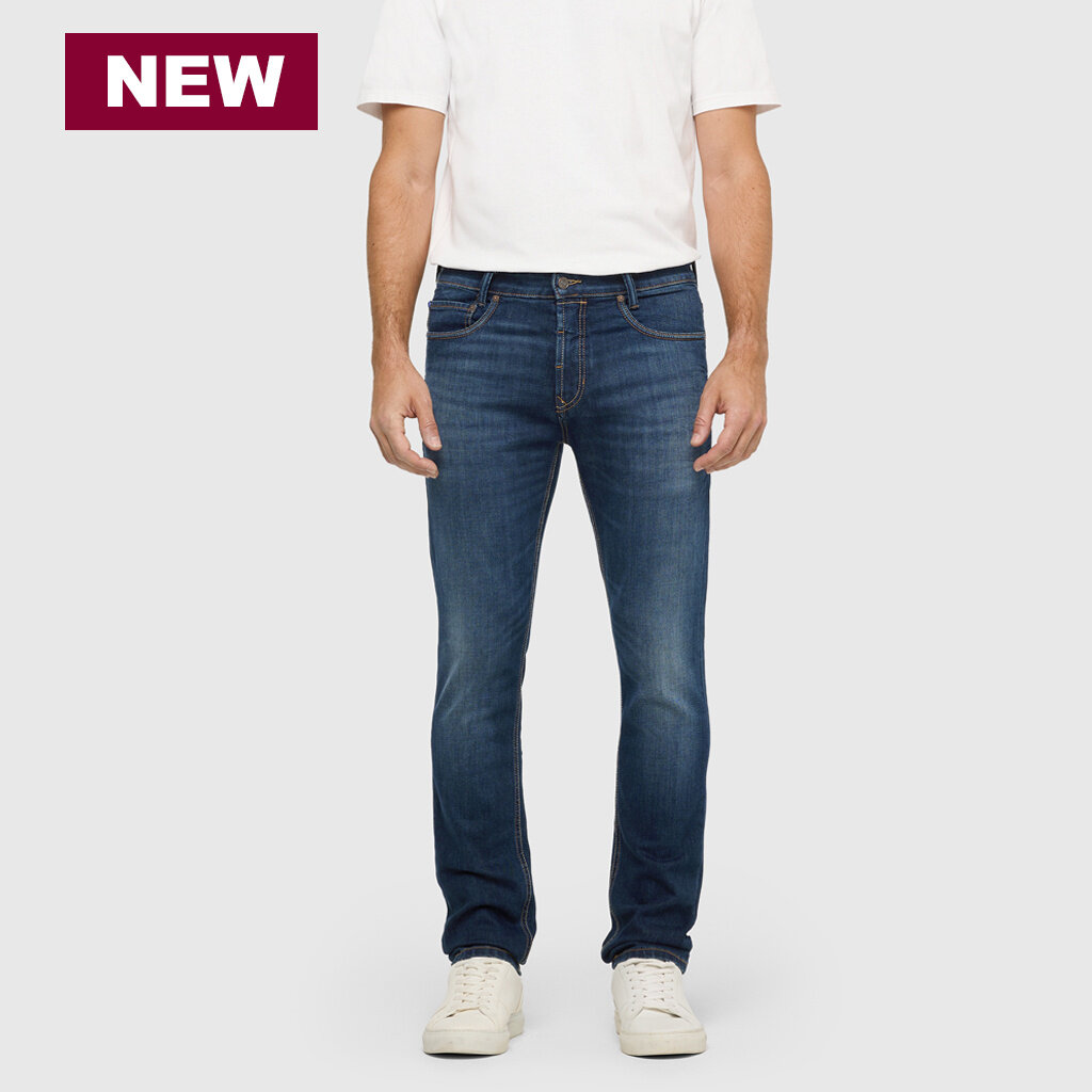 MAC Jeans  MAC Arne Pipe Hemp Denim, Dark Blue 3D Wash