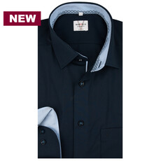 MarVelis MarVelis strijkvrij overhemd  donkerblauw met contrast Modern Fit, New Kent kraag