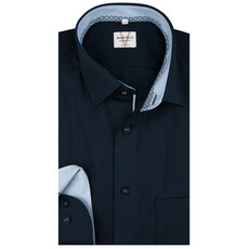 MarVelis MarVelis strijkvrij overhemd  donkerblauw met contrast Modern Fit, New Kent kraag