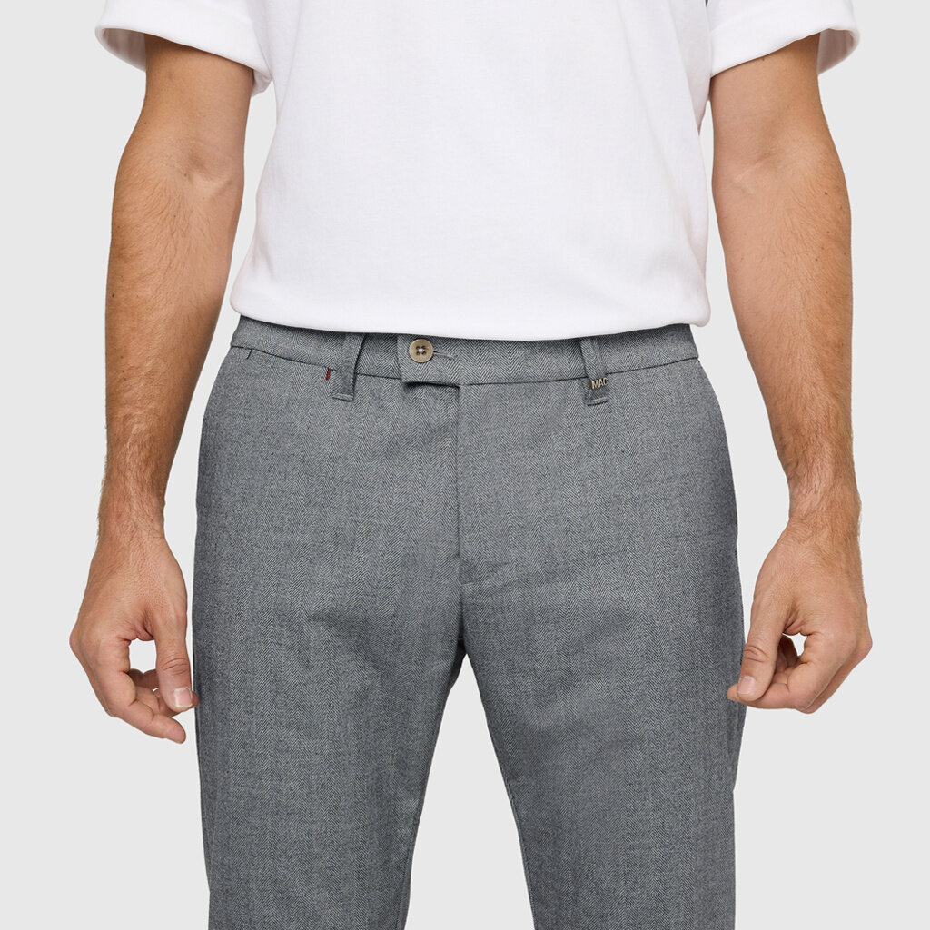 MAC Jeans MAC Lennox Wooly Herringbone, Light Storm Grey Herringb